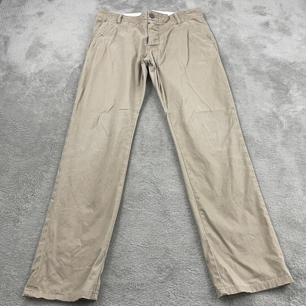 AllSaints Stove Lumen Chino Pants Mens 30x30 Beige Cotton Button Fly Casual Work